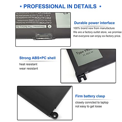 Image of 42Wh YRDD6 1VX1H Battery for Dell Inspiron 5482 5485 7586 3583 5491 5591 5481 3310 2-in-1 5593 5584 3493 3593 3793 5480 3582 5581 5590 3584 5493 5585 5594 5598 3501 P93G001 VM732 Vostro 3491 5490