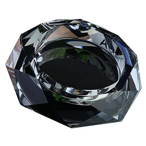 Accesorios De Mesa, Outdoors Cenicero de Vidrio, cenicero para Cenizas para casa, Oficina, decoración de Mesa, hogar, Oficina, cenicero de Regalo, Negro