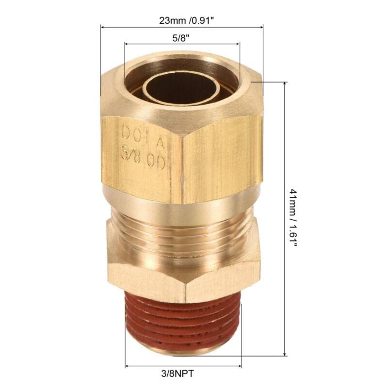 Tool parts Brass Compression Tube Fitting 3/8NPT x 5/8