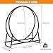 Mr IRONSTONE 41 inch Firewood Rack, Firewood Log Hoop for Indoor Fireplace Wood Storage Ring, Round Tubular Steel for Patio Deck Metal Log Holder Outdoor Fireplace Pit Patio Deck Porch Lumber Stacker