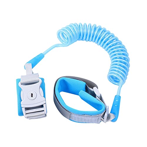 TKSE Guinzaglio per Bambini, 2,5M Bracciale Sicurezza Bambino, Rotazione Regolabile a 360 Gradi Collegamento al Polso Anti Perso Braccialetto di Sicurezza per Bambini, Blu