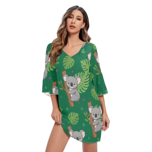 Robe d'été anti-transpiration légère à motif tropical pour femme