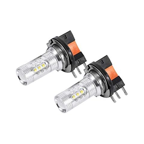 Car Headlamp Car LED Bulbs, 2pcs HID White 80W H15 LED Bulbs Lights Lamp Hid Kit 1200LM Cover