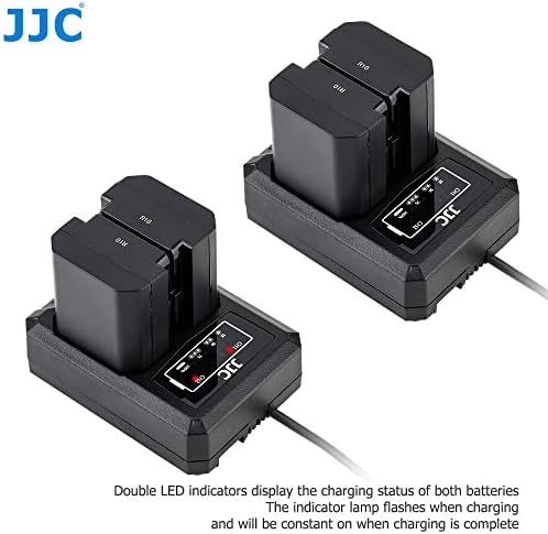 JJC USB Dual Battery Charger for Olympus OM SYSTEM OM-1 Mirrorless Camera & BLX-1 Lithium-ion Battery, Replaces Olympus BCX-1 Lithium-ion Battery Chargers