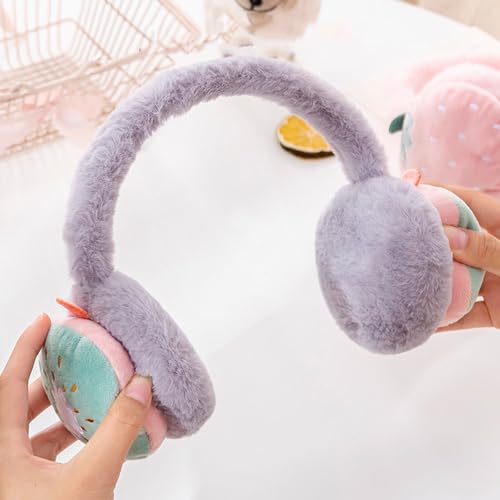2 Pack Strawberry Fruit Patch Faux Fur Ear Muffs for Ladies Winter Riders - image 8