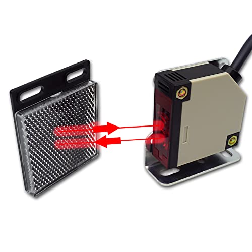 Reflektor-Lichtschranke 230 Volt AC Reflexions-Lichtschranke Lichtschranke mit Spiegel IR-Lichtschranke bis zu 4 Meter