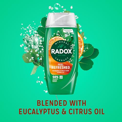 Radox Mineral Therapy Feel Refreshed Body Wash shower gel with a eucalyptus & citrus oil fragrance for a refreshing shower experience 6x 225 ml - Image 3