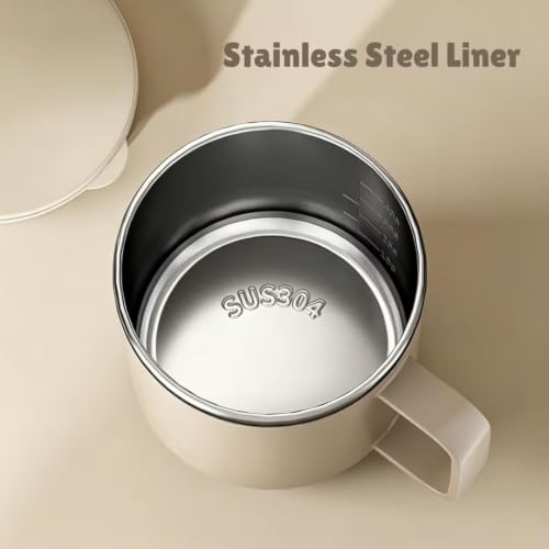 Image of SR Coffee Mug with Lid Insulated Stainless Steel for Tea Milk Mug Inner Stylist Double Wall Cup for Home Office Restaurant Use Gift (Pack of 1) (Black)