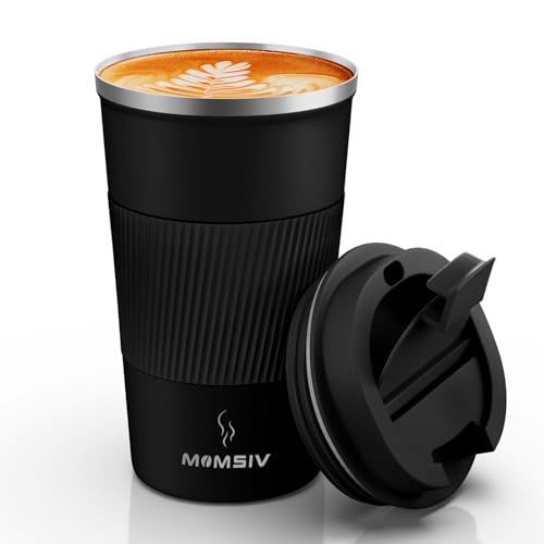 Image of MOMSIV 17oz Travel Mug, Insulated Coffee Cup with Leakproof Lid, Vacuum Stainless Steel Double Walled Reusable Tumbler for Hot and Cold Water Coffee and Tea In Travel and Car