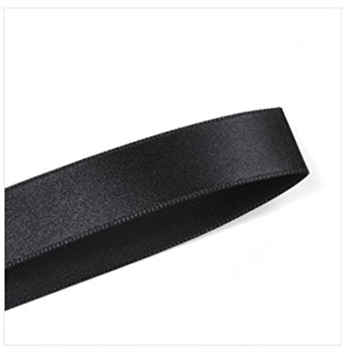 BLACK Single Face Satin Ribbon Roll Choose Size 1/4