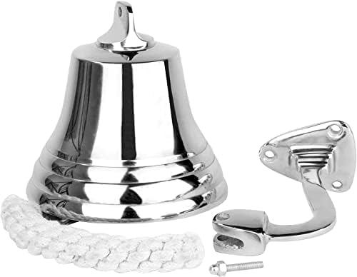 Assorted Collections Bar accessoires voor thuis pub handbel wandmontage bar nautische decoraties unieke zilveren bel met helder luid geluid ideaal voor Kerstmis, receptie, pubs 25,5 cm