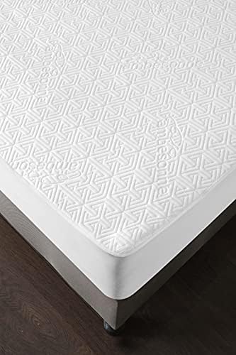 Ambesonne Hexagon Bed Cover Against Dust and Dirt Sleep Mattress Protector Encasement Pad Nonslip Feature Best Texture for Bedding Easy Fitted Sheet Style Smooth Texture for Quality, Twin XL