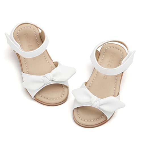 Image of Felix & Flora Toddler Girl Sandals -Flower Girl Dress Shoes Open Toe Little Kid Flats