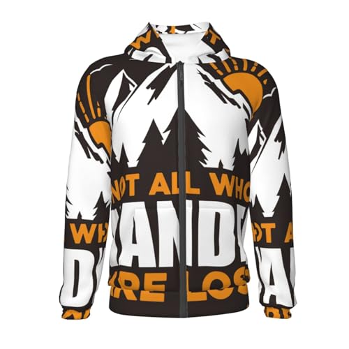 Not All Who Wander Are Lost4 Kids Pullover Hoodies Boys Zip Up Sweatshirts Girls Athletic Clothes with Pocket2