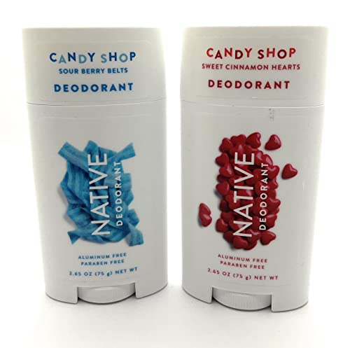 Candy Shop Native Deodorant Variety Bundle Includes (1) Each : Sour Berry Belts Deodorant (2.65 Oz) And Sweet Cinnamon Hearts (2.65 Oz) #TOP14
