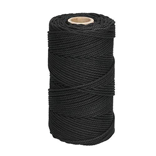 Lieblingsgarn: Cordón Premium de macramé de 3 mm x 120 m de algodón Black Cover