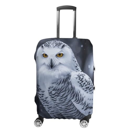 Arctic Owl Elastic Luggage Cover Suitcase Protector for 19-32 Inch Suitcases | Universal Stretchable Travel Bag Cover | Anti-Scratch, Washable with Zipper Closure L