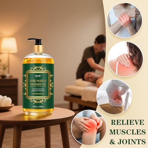 Pjordo Massage Oil for Muscle Pain, 236ml Natural Body Massage Oil for Massage Therapy, with Lavender Oil, Arnica & Chamomile Extract, Soothes Muscle and Joint for Professional & Home Use - Image 4