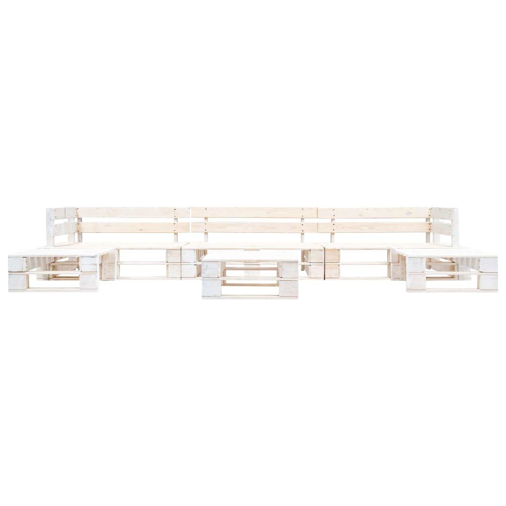 Set Divani da Giardino su Pallet 6 pz in Legno Bianco,Mobile Set Divano Sofà Divanoletto Giardino Soggiorno, Set Divano Moderno Divani per Esterno,Arredamento z