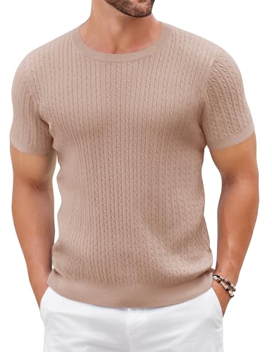 T-shirt en tricot d'été pour homme look vintage chic en terrasse
