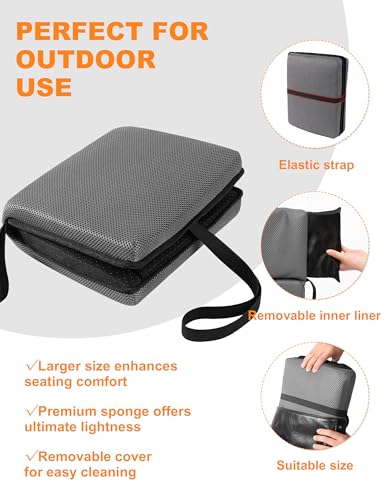 Image of FASTMOMENT Airplane Seat Cushion Portable Travel Cushion for Comfort Foldable Stadium Pad with Breathable Fabric Seat Pad Perfect for Long Flights, Office, Bleacher, Camping