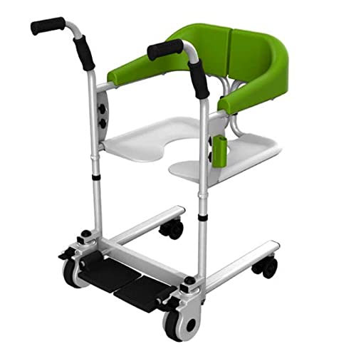 CHENLIU Grúa para Personas Mayores con parálisis, Silla de Ruedas portátil para traslado en casa, Silla de Ruedas para baño, Silla de Transporte Multifuncional, Asiento abatible a 180°, Color Verde
