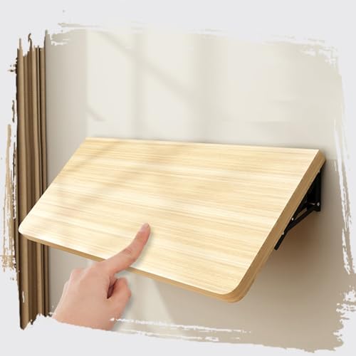 Folding WallMounted Wooden Table Invisible Floating Drop Leaf Desk SpaceSaving Fold Down Workbench for Kitchen Laundry Utility Room (60x40cm/23.6x15.7in)