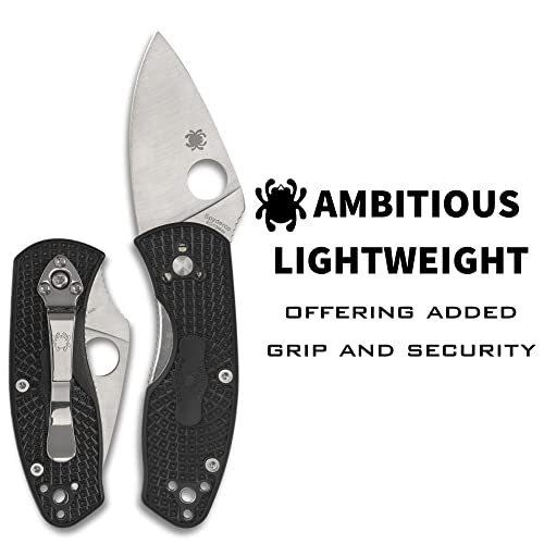 Spyderco Ambitious Folding Pocket Knife with 2" 8Cr13MoV Steel Blade and FRN Handle - EDC Knife for Men and Women, Perfect for Hunting, Tactical, Camping, Survival, Hiking - PlainEdge - C148PBK - Image 2