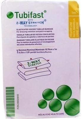 Tubifast 2-Way Stretch Elasticated Viscose Tubular Bandage (Yellow 1m)