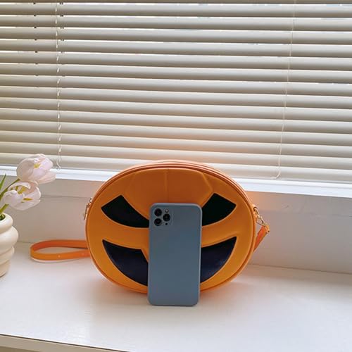 Halloween Pumpkin Bag Shoulder Bag Halloween Themed Crossbody Purse Phone Wallet Purse for Women Girl Dating Work4