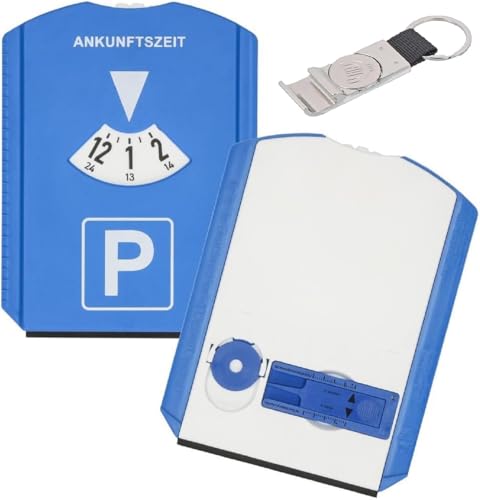 Infitronic Disco de aparcamiento con raspador de hielo + medidor de perfil de neumáticos + chip para carro de la compra + llavero y abrebotellas (INW003SET1)