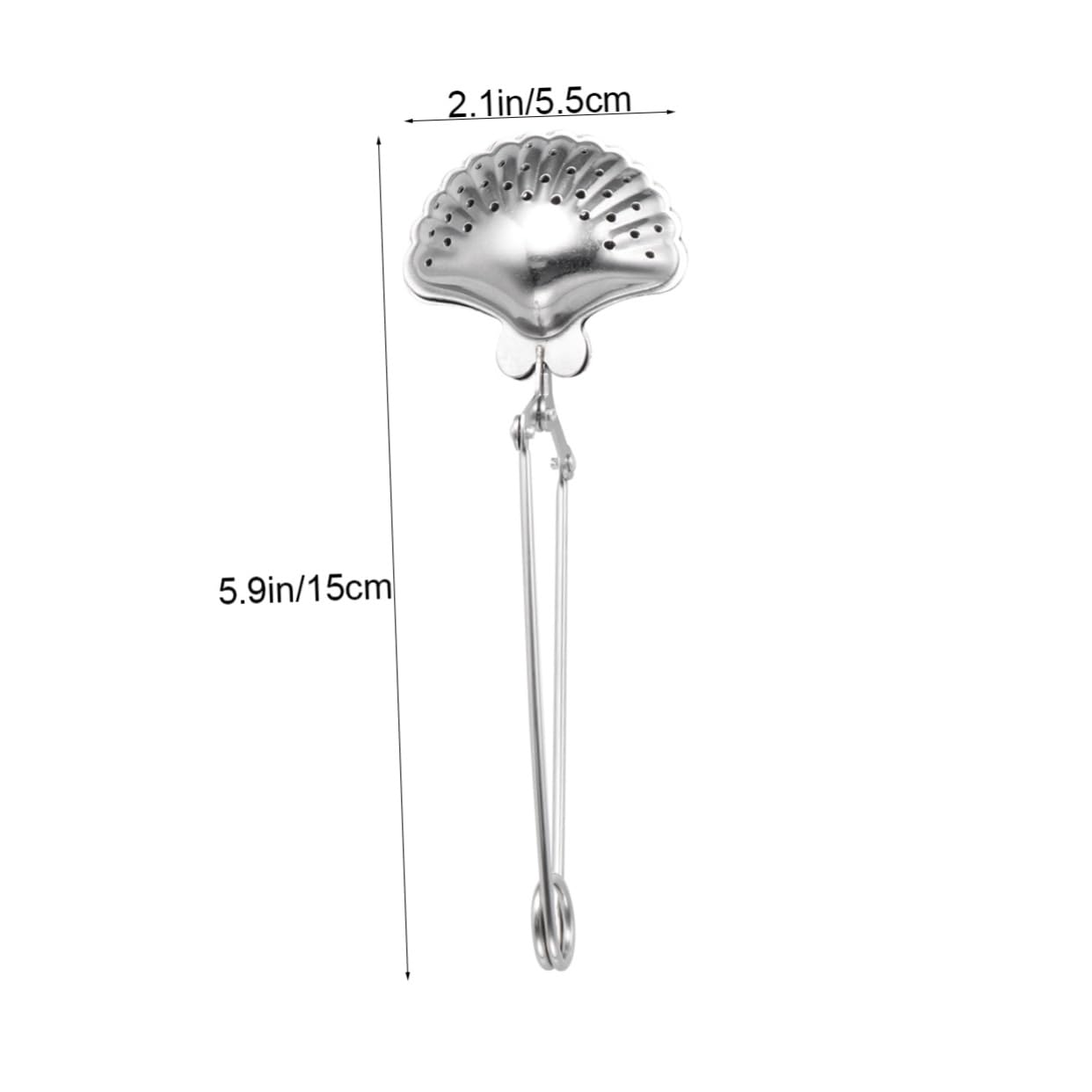 Unomor 2pcs Tea Infuser Strainer Shell Shape Tea Ball Long Chain Leak-proof Tea Filter for Loose Leaf Tea Easy to Use and Cle