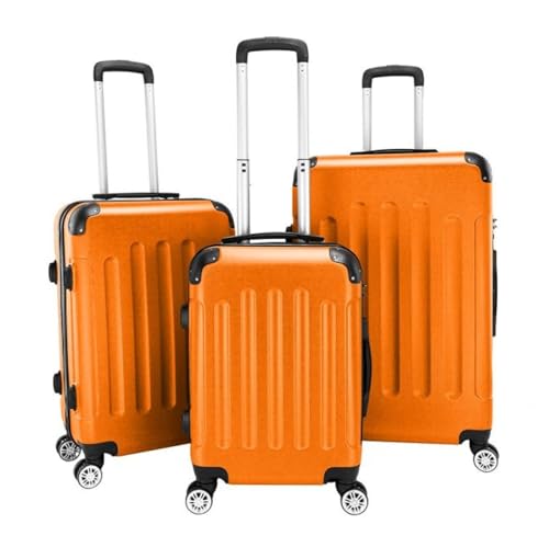Portable Trolley Case 3-in-1, 20/24/28 Inch Orange Rolling Luggage - Lightweight Travel Suitcase with Large Capacity for Trips
