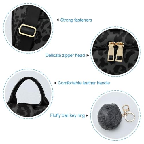 Image of ALAZA Grey Black Leopard Print Pattern Backpack Purse for Women Anti Theft Fashion Back Pack Shoulder Bag
