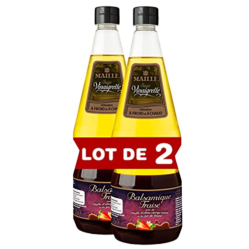 Maille Sauce Vinaigrette Balsamique-Fraise, Sans arôme artificiel, 1L - Lot de 2