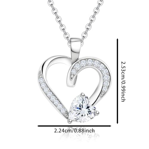 Image of Sterling Silver Pendant Necklace Charms Hypoallergenic Fashion Jewelry Dainty Valentines Day Birthday Gift for Women