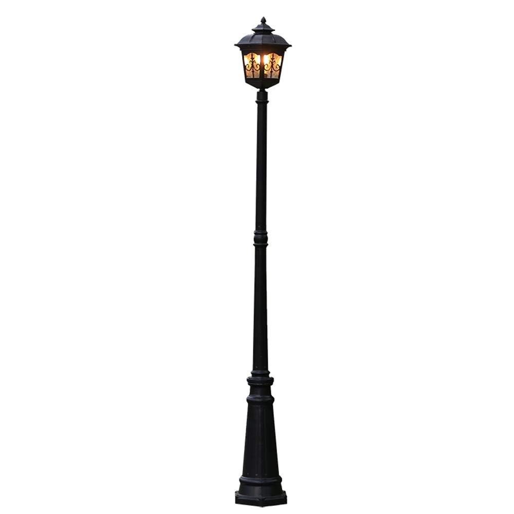 QUSYZD Lamp Post Lights Outdoor, Outdoor Lamp 220Cm Courtyard Lighting Fixture European Patio Lawn Street Light Single Head High Pole Outdoor Landscape Villa Lantern Vintage,