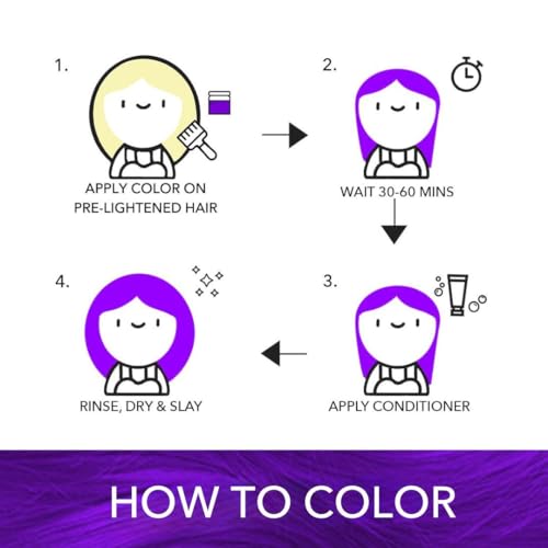 Image of Paradyes Semi-permanent Electric Purple DIY Conditioner Based Hair Colour 120 gm and Lighten Up! Bleach Pack 30 Vol. for all Hair Types