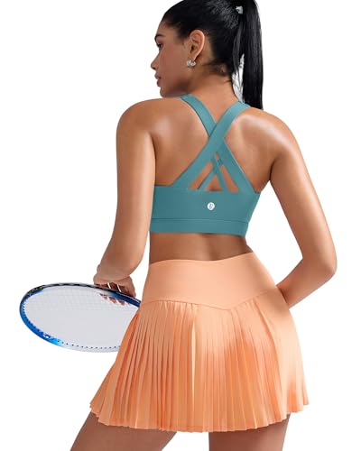 Image of RUNNING GIRL Sports Bras for Women,Padded Strappy Sports Bras Criss-Cross Back Medium Support Sports Bras with Removable Cups