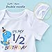 WAWSAM Baby Boy Girl Dinosaur Onesies Bodysuit 1/2 Half Birthday One-Piece Romper Dinosaur Infant Jumpsuit Outfit Cotton White Printed Half Year Short-Sleeve Bodysuit