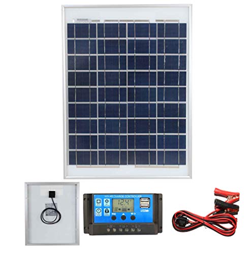 20w Poly-Crystalline Solar Panel Battery Charging Kit with Charger K1. for Caravans, Motorhomes, Boats & Any Flat Surface