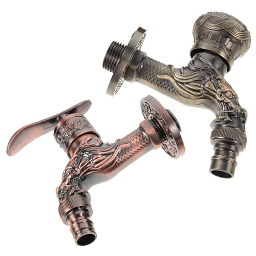 Angoily 2 pièces Robinet Lave-linge Cuivre Antique Robinetterie Domestique pour Salle de Bain et Cuisine Design Rétro et Facile à Installer Couleur Assortie