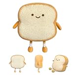 Auptiz Toast Bread Pillow,Soft Plush Toy, Funny Bread Shape Plush Toy Pillow,Doll Toy 3D Throw Pillow Cartoon Toy,Stuffed Plush Toast Sofa Pillow（19×18×3cm）