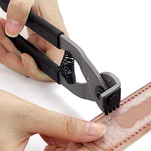 Outil de poinçon en cuir, outils de poinçon d'artisanat en cuir en acier au carbone(4mm-4 dents)