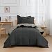 2pc Down Alternative Comforter Set -All Season Reversible Comforter with One Sham -Quilted Duvet Insert with Corner Tabs -Box Stitched -Hypoallergenic, Soft, Fluffy(Twin/Twin XL,Dark Gray/Light Gray)