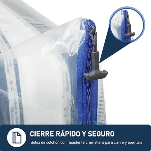 Miniatura 7 de Bolsa De Colchón Con Cremallera De Anclaje - Tamaños De La Xs A La Xxl,Impermeable, Resistente Al Desgarro, Material Extremadamente Resistente 140 Micras - Ideal Para Guardar Y Transporte - 160x200 Cm