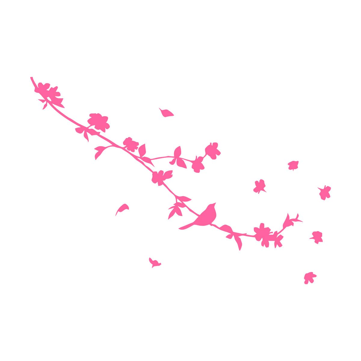 Blossom Butterfly Branch Vinyl Wall Sticker Interior Exterior Home Decor Living Room Bedroom Rent Friendly Transfer Decals Extra Large - 58x84cm