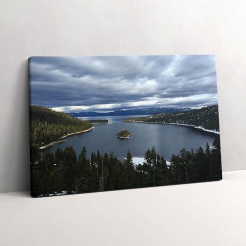 Art mural paysage lacustre et tableau photo sur toile 60x40cm Wallfluent