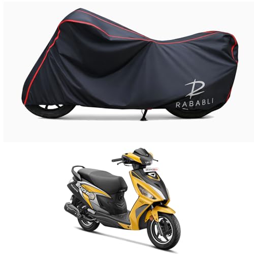 Image of Waterproof Bike Body Cover Compatible for | Hero Maestro Edge 125-Dis | Taffeta Fabric, Red Piping Design, Bottom Elastic Fit | Dustproof, Sun UV & Rain Protection for All Bikes