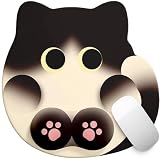 RIDESAIPU マウスパッド 猫 かわいい ストレス緩和 オオガタ 可愛い マウス対応 リストレスト 人間工学 疲労低減 クッション 在宅ワーク オフィスデスクアクセサリー プレゼント 猫柄D